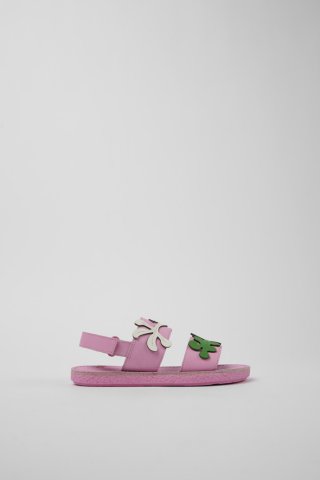 Neu Eingetroffen Camper Twins - Rosafarbene Ledersandalen mit Doppelriemen Neu Eingetroffen Camper Twins - Rosafarbene Ledersandalen mit Doppelriemen
