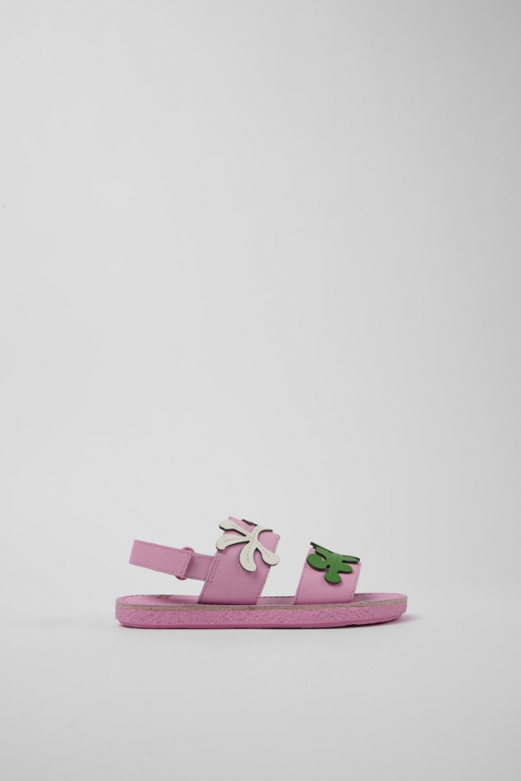 Neu Eingetroffen Camper Twins - Rosafarbene Ledersandalen mit Doppelriemen Neu Eingetroffen Camper Twins - Rosafarbene Ledersandalen mit Doppelriemen