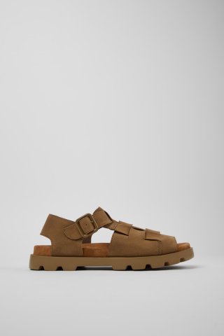 Neu Eingetroffen Camper Brutus Sandal - Braune Herrensandalen aus Nubukleder