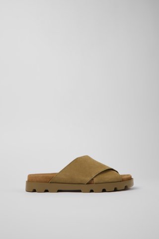 Neu Eingetroffen Camper Brutus Sandal - Braune Nubuk-Damensandalenmit Kreuzriemen