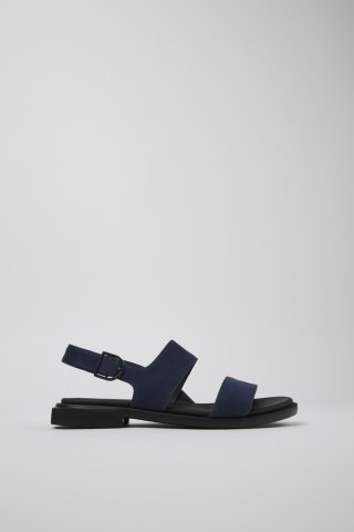 Neu Eingetroffen Camper Edy - Blaue Damensandalen aus Nubukleder
