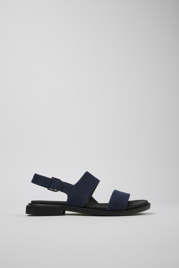 Neu Eingetroffen Camper Edy - Blaue Damensandalen aus Nubukleder