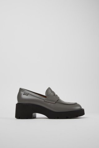 Neu Eingetroffen Camper Milah - Grauer Damenloafer aus Leder