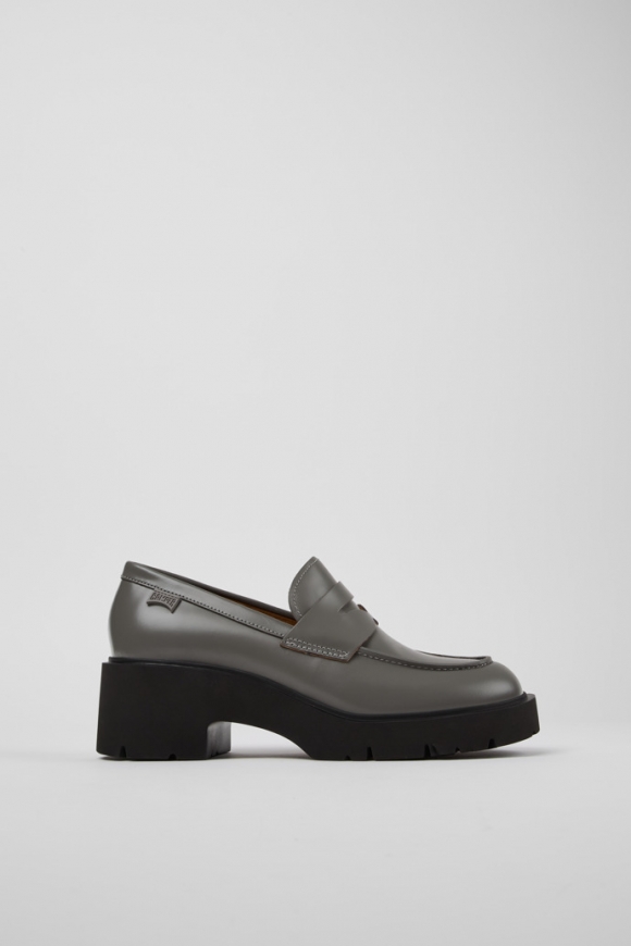 Neu Eingetroffen Camper Milah - Grauer Damenloafer aus Leder Neu Eingetroffen Camper Milah - Grauer Damenloafer aus Leder