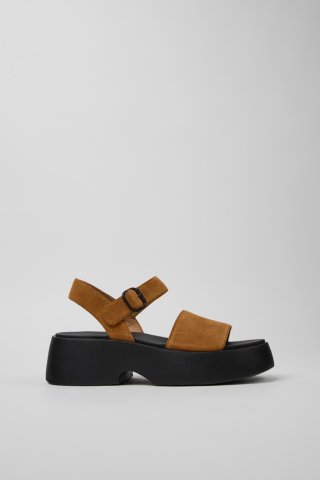 Neu Eingetroffen Camper Tasha - Braune Nubuksandalen für Damen.