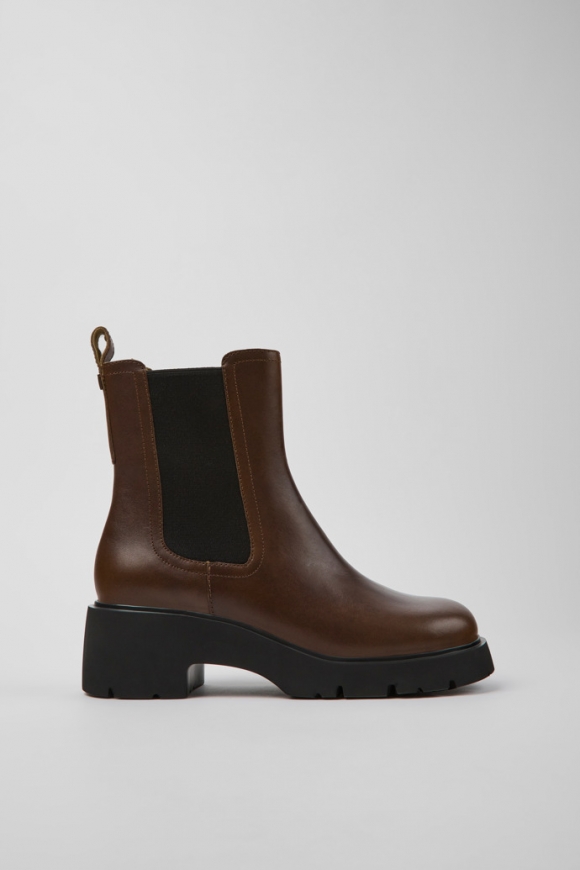 Neu Eingetroffen Camper Milah - Brauner Chelseastiefel für Damen aus Leder Neu Eingetroffen Camper Milah - Brauner Chelseastiefel für Damen aus Leder