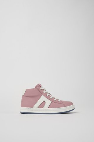 Neu Eingetroffen Camper Runner - Rosa-weiße Kindersneaker aus recyceltem Leder