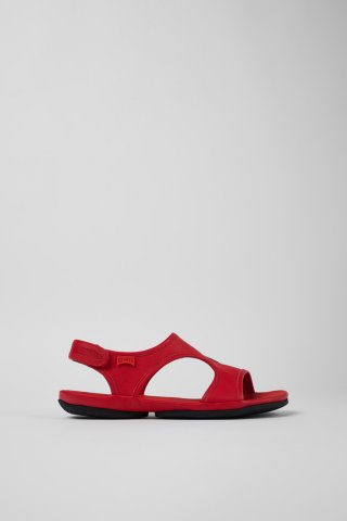 Neu Eingetroffen Camper Right - Rote Ledersandalen für Damen Neu Eingetroffen Camper Right - Rote Ledersandalen für Damen