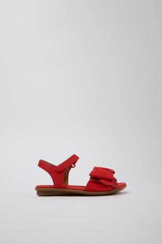 Neu Eingetroffen Camper Right - Rote Kindersandalen aus Leder.