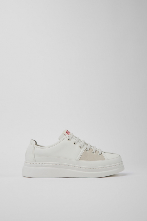 Neu Eingetroffen Camper Twins - Weiß-bunter Damensneaker aus recyceltem Leder Neu Eingetroffen Camper Twins - Weiß-bunter Damensneaker aus recyceltem Leder