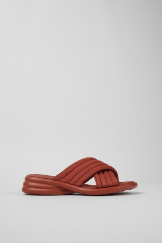 Neu Eingetroffen Camper Spiro - Rote Damensandalen aus Textil mit Kreuzriemen