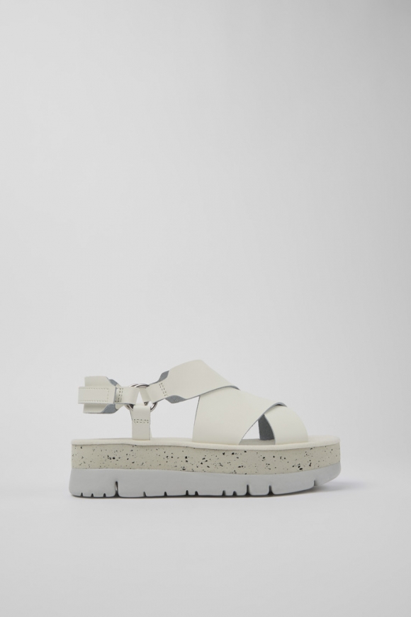 Neu Eingetroffen Camper Oruga Up - Weiße Ledersandalen für Damen Neu Eingetroffen Camper Oruga Up - Weiße Ledersandalen für Damen