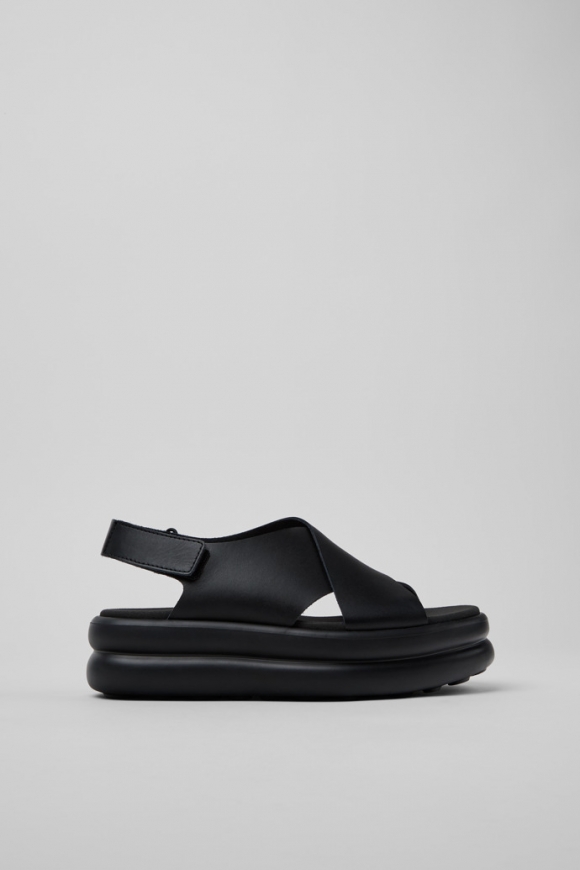 Neu Eingetroffen Camper Pelotas Flota Up - Schwarze Ledersandale für Damen. Neu Eingetroffen Camper Pelotas Flota Up - Schwarze Ledersandale für Damen.