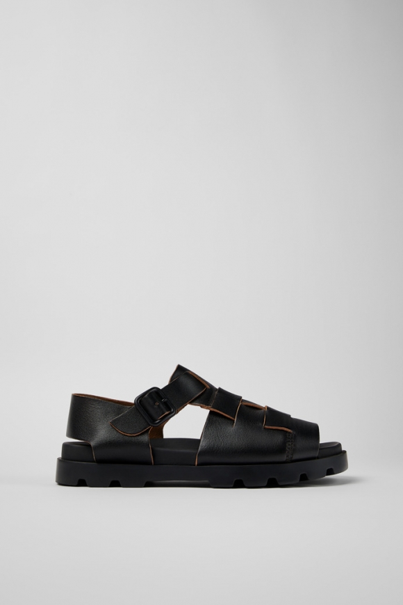 Neu Eingetroffen Camper Brutus Sandal - Schwarze Herrensandalen aus Leder Neu Eingetroffen Camper Brutus Sandal - Schwarze Herrensandalen aus Leder