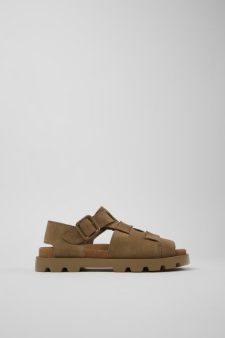 Neu Eingetroffen Camper Brutus Sandal - Braune Damensandale aus Nubukleder