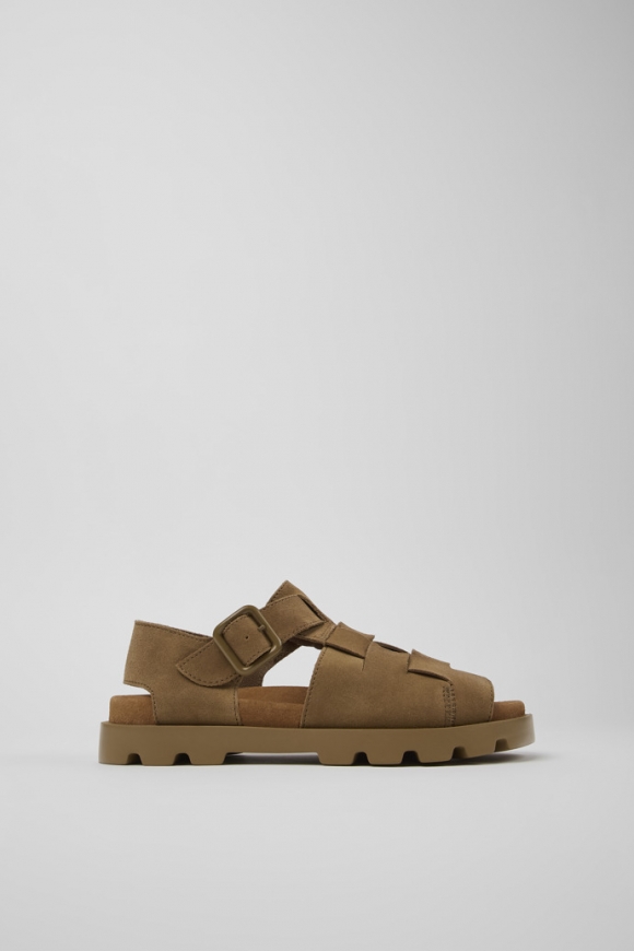 Neu Eingetroffen Camper Brutus Sandal - Braune Damensandale aus Nubukleder Neu Eingetroffen Camper Brutus Sandal - Braune Damensandale aus Nubukleder