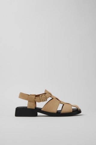 Neu Eingetroffen Camper Dana - Beige Sandalen aus Nubukleder für Damen. Neu Eingetroffen Camper Dana - Beige Sandalen aus Nubukleder für Damen.