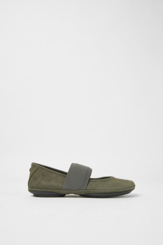 Neu Eingetroffen Camper Right - Grüne Ballerinas aus Nubukleder