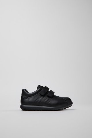 Neu Eingetroffen Camper Pelotas - Schwarzer Kinderschuh aus Leder und Textil.