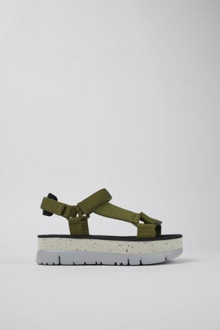 Neu Eingetroffen Camper Oruga Up - Grüne Damensandalen aus Textil