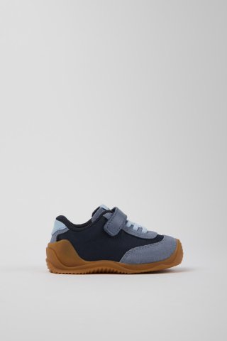Neu Eingetroffen Camper Dadda - Blauer Kindersneaker aus Textil und Nubukleder