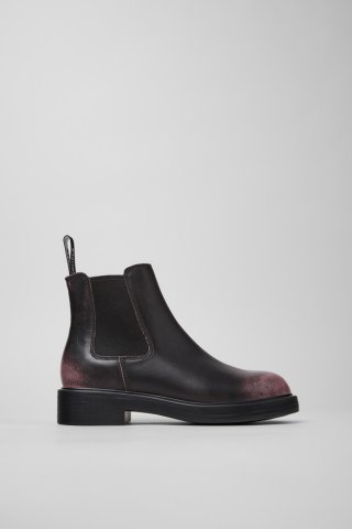 Neu Eingetroffen Camper Dean - Schwarze und rosa Lederstiefeletten für Damen.