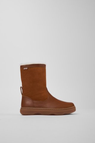 Neu Eingetroffen Camper Kiddo - Braune Kinderstiefel aus Leder und Nubukleder.