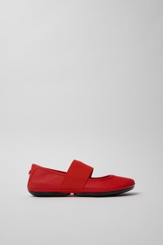 Neu Eingetroffen Camper Right Nina - Rote Lederballerinas für Damen.