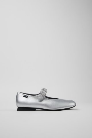 Neu Eingetroffen Camper Casi Myra - Silberner Lederschuh für Damen.