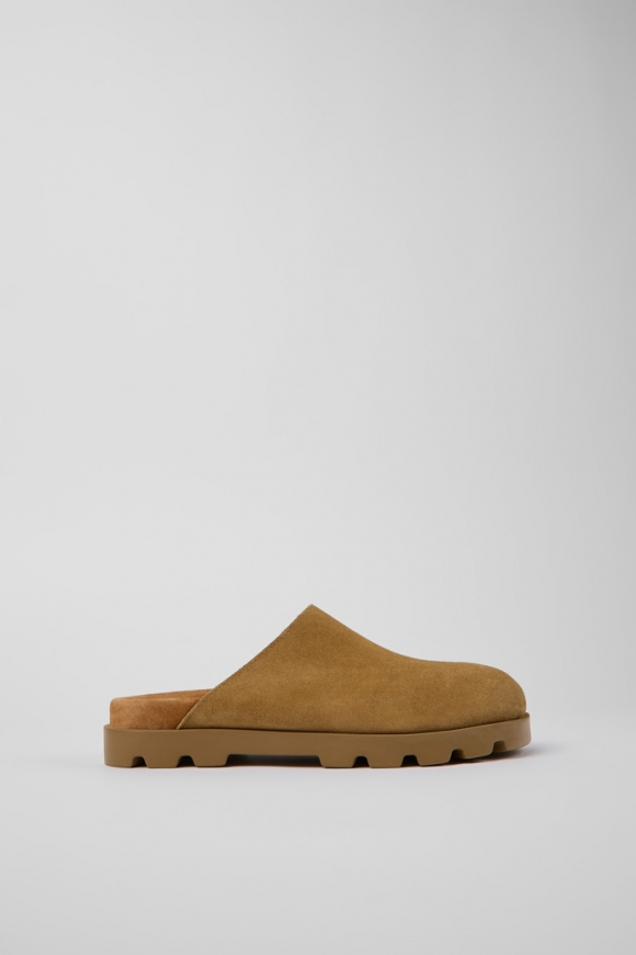 Neu Eingetroffen Camper Brutus Sandal - Braune Damenclogs aus Nubukleder