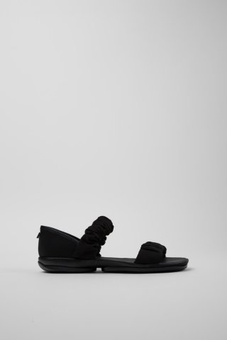 Neu Eingetroffen Camper Right - Schwarze Sandalen für Damen aus recyceltem PET und Leder.