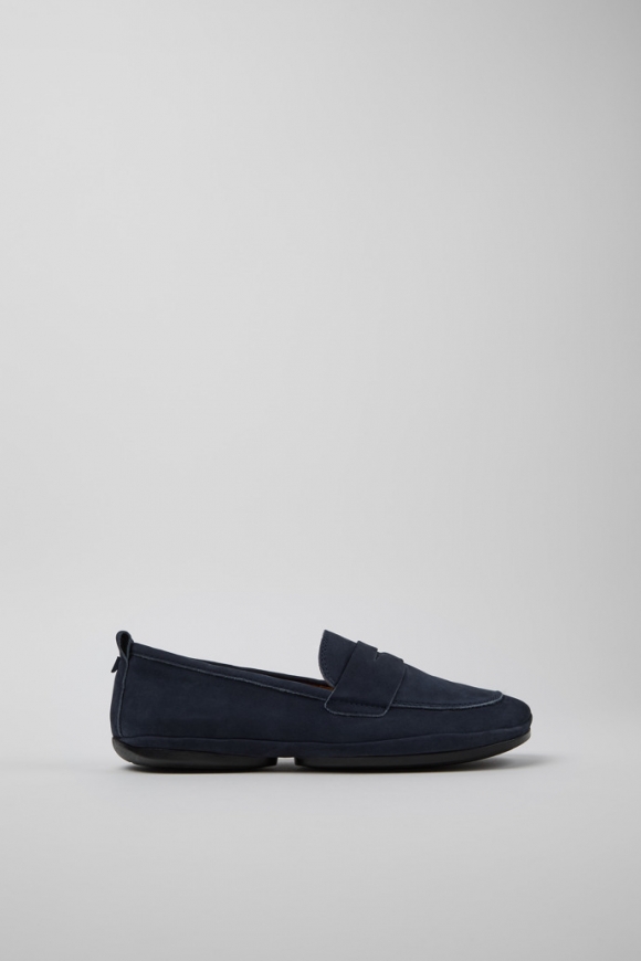Neu Eingetroffen Camper Right - Blauer Damenschuh aus Nubukleder. Neu Eingetroffen Camper Right - Blauer Damenschuh aus Nubukleder.
