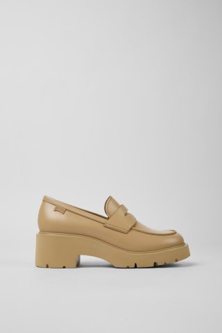 Neu Eingetroffen Camper Milah - Beiger Lederloafer für Damen Neu Eingetroffen Camper Milah - Beiger Lederloafer für Damen