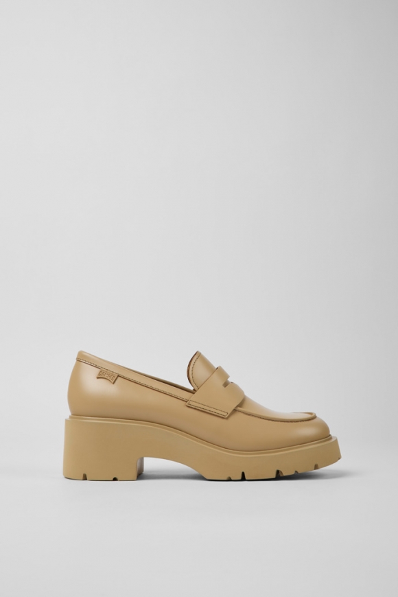 Neu Eingetroffen Camper Milah - Beiger Lederloafer für Damen Neu Eingetroffen Camper Milah - Beiger Lederloafer für Damen