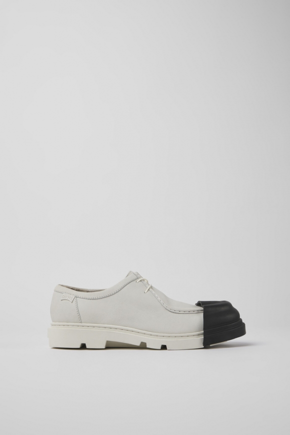 Neu Eingetroffen Camper Junction - Weißer Damenschuh aus ungefärbtem Leder Neu Eingetroffen Camper Junction - Weißer Damenschuh aus ungefärbtem Leder