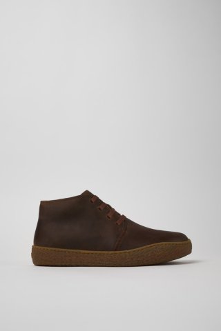 Neu Eingetroffen Camper Peu Terreno - Braune Herrenstiefelette aus Nubukleder.
