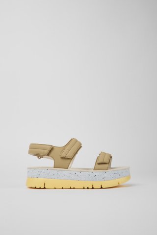Neu Eingetroffen Camper Oruga Up - Beige Damensandale aus Leder Neu Eingetroffen Camper Oruga Up - Beige Damensandale aus Leder