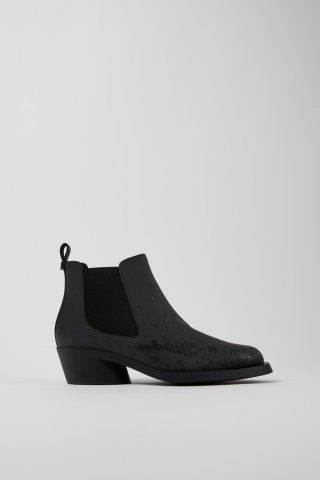 Neu Eingetroffen Camper Bonnie - Graue und schwarze Lederstiefeletten für Damen