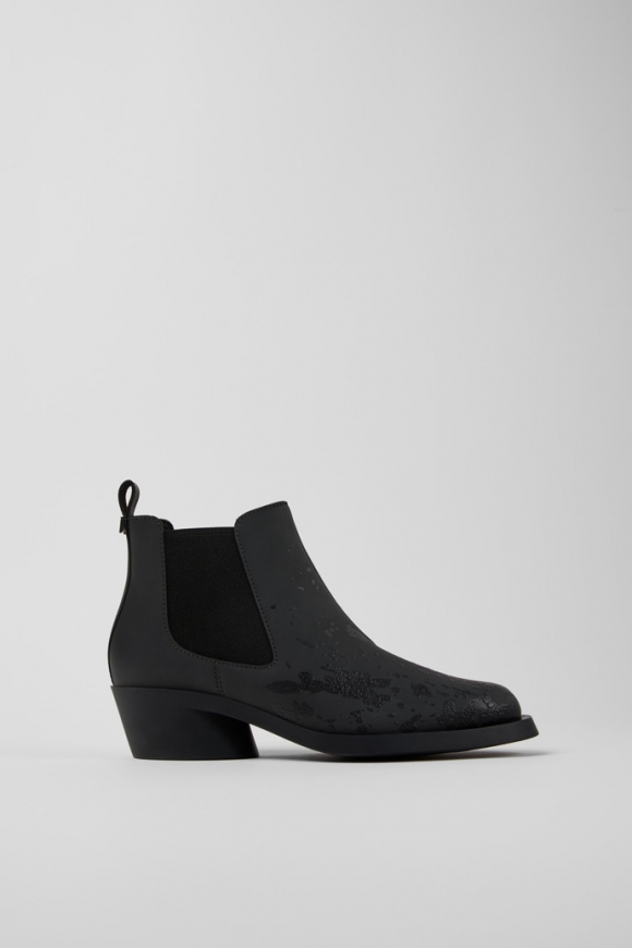 Neu Eingetroffen Camper Bonnie - Graue und schwarze Lederstiefeletten für Damen Neu Eingetroffen Camper Bonnie - Graue und schwarze Lederstiefeletten für Damen
