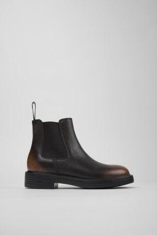 Neu Eingetroffen Camper Dean - Schwarze und braune Lederstiefeletten für Damen.