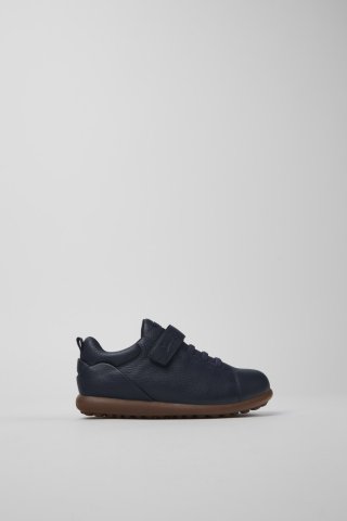 Neu Eingetroffen Camper Pelotas - Blauer Kinderschuh aus Leder und Textil.