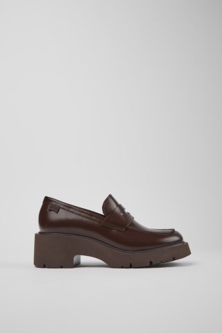 Neu Eingetroffen Camper Milah - Weinroter Damenloafer aus Leder Neu Eingetroffen Camper Milah - Weinroter Damenloafer aus Leder