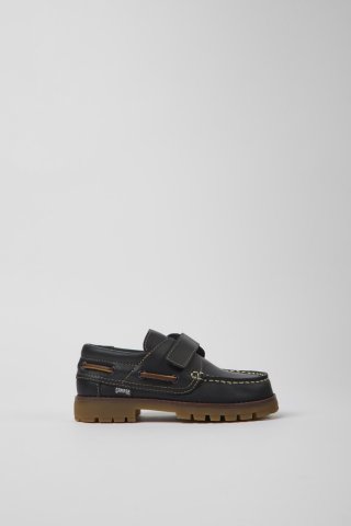 Neu Eingetroffen Camper Compas - Blauer Kinderschuh aus Leder im Nautikstil.