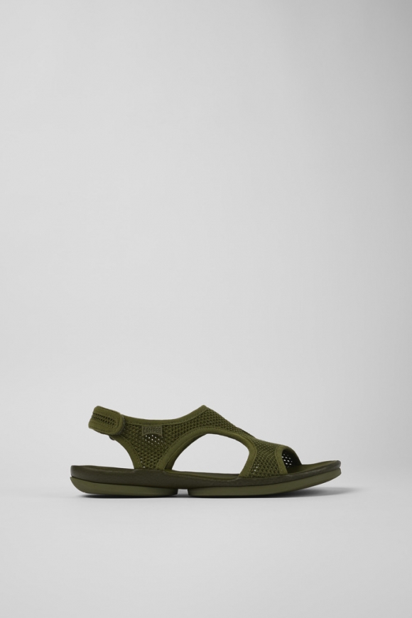 Neu Eingetroffen Camper Right - Grüne Damensandalen aus Textil/Leder Neu Eingetroffen Camper Right - Grüne Damensandalen aus Textil/Leder
