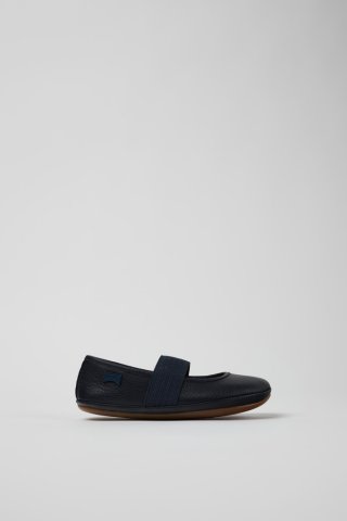 Neu Eingetroffen Camper Right - Blaue Lederballerinas für Kinder.