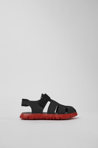 Neu Eingetroffen Camper Oruga - Schwarze Sandalen aus Leder/Textil