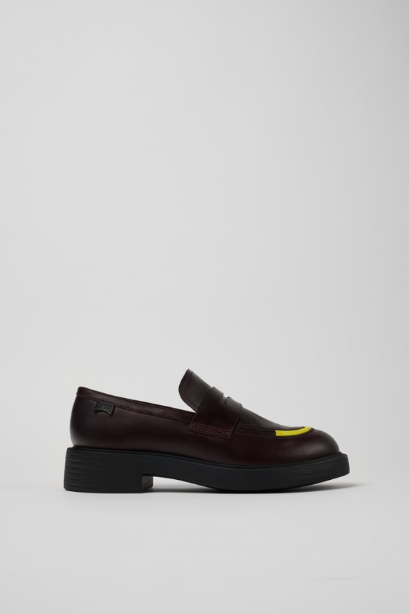 Neu Eingetroffen Camper Twins - Weinroter Damenloafer aus Leder Neu Eingetroffen Camper Twins - Weinroter Damenloafer aus Leder