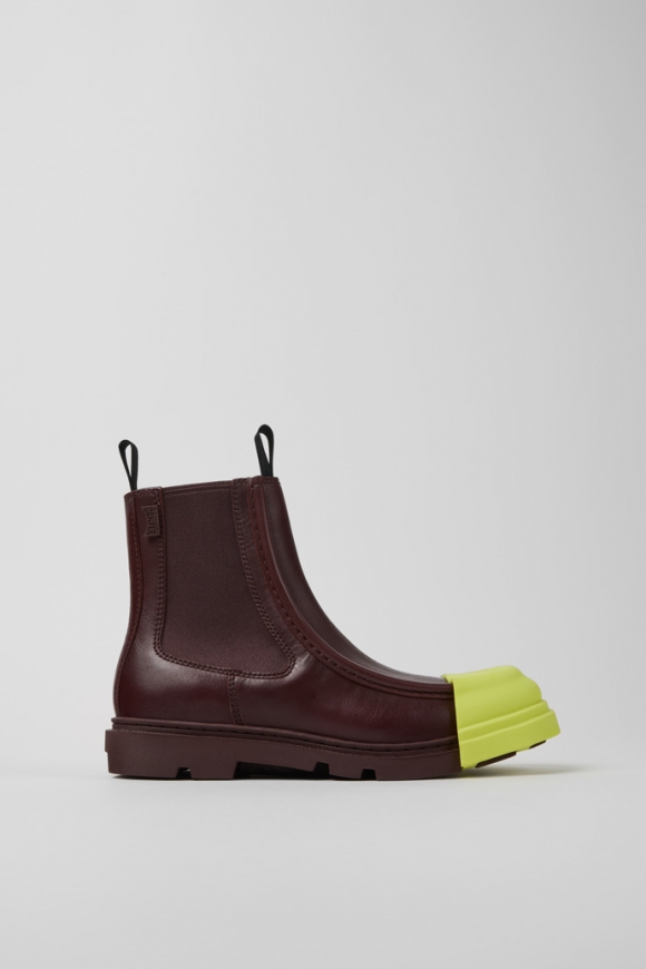 Neu Eingetroffen Camper Junction - Weinroter Chelseastiefel für Damen aus Leder Neu Eingetroffen Camper Junction - Weinroter Chelseastiefel für Damen aus Leder