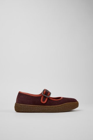 Neu Eingetroffen Camper Peu Terreno - Weinroter Damenschuh aus Nubukleder und Leder.