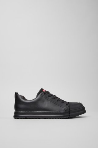 Neu Eingetroffen Camper Junction Runner - Schwarzer Herrensneaker aus Leder.